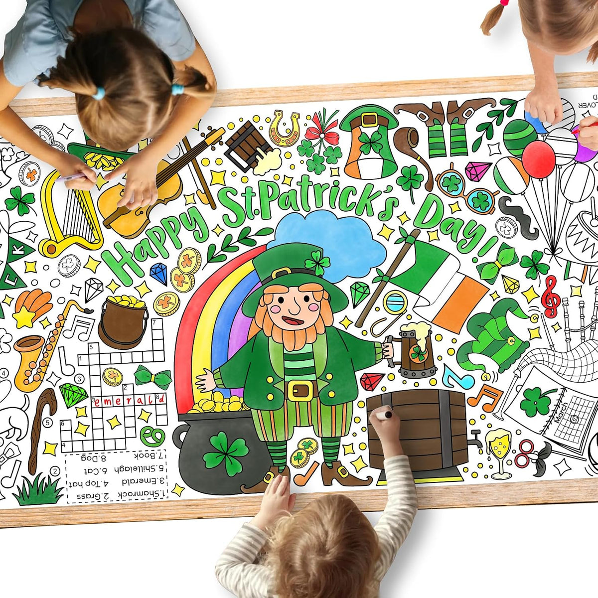 Halloween Activity Poster, Halloween Tablecloth for Kids - St. Patrick's Day