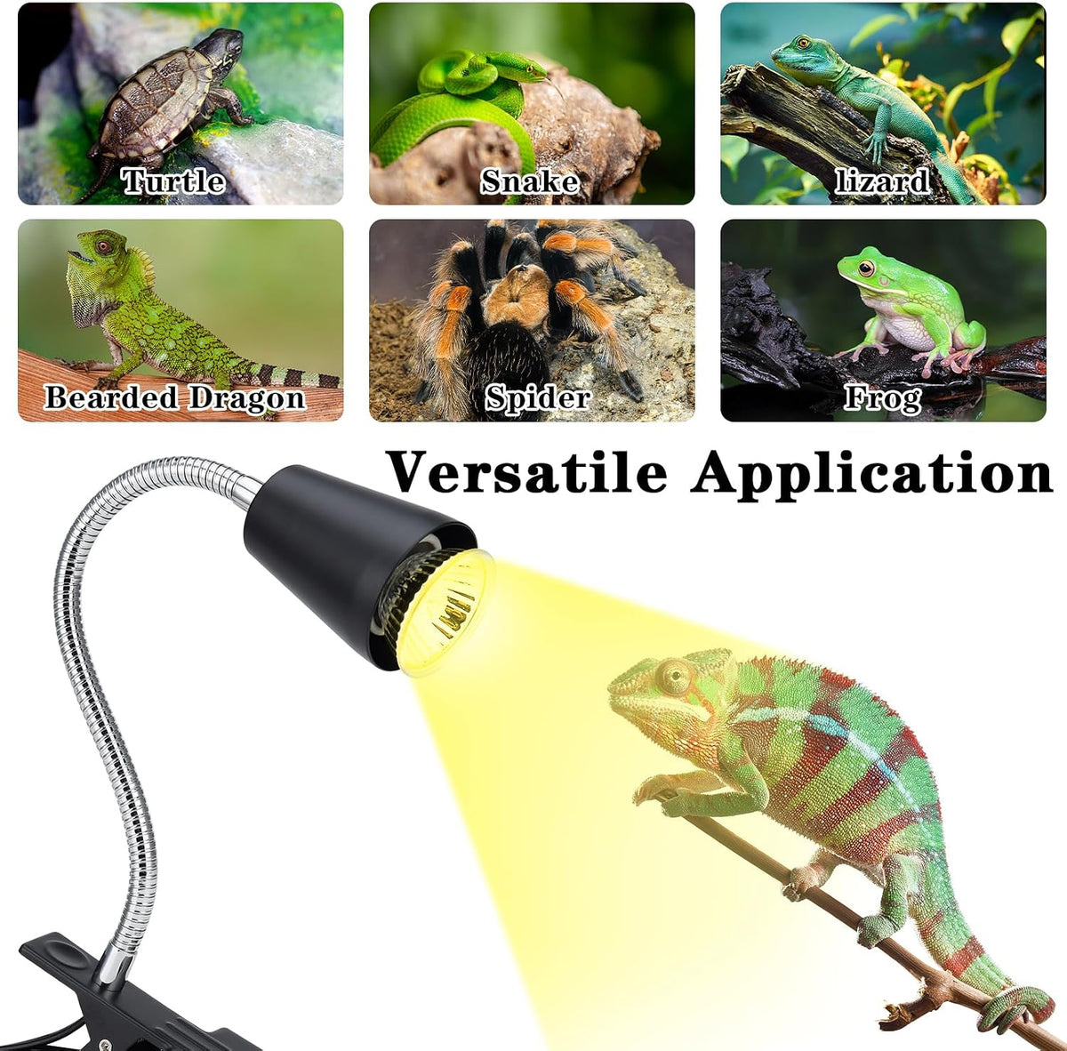 Reptile Heat Lamps, UVA/UVB Turtle Heat Lamp - Light Stand With Dimmer - image 3