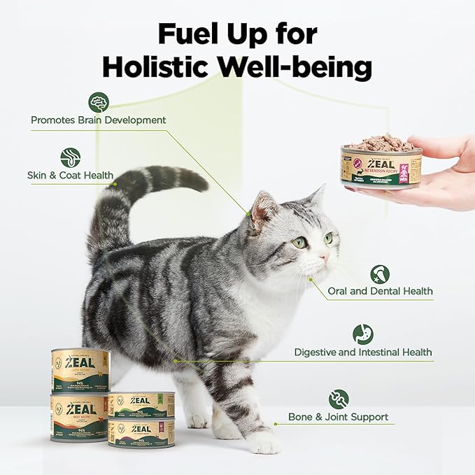 ZEAL New Zealand Wet Cat Food – High Protein, Grain-Free with Superfoods (Venison, 6oz Can, 12-Pack)