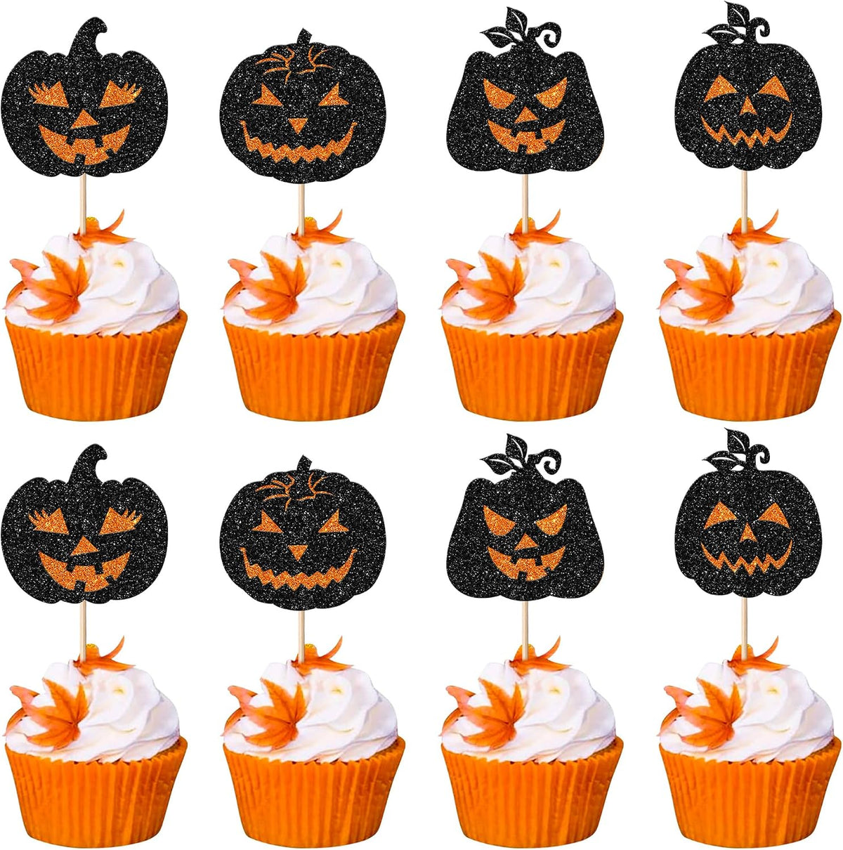 Rsstarxi 24 Pack Ghost Baby Boo Cupcake Toppers Glitter Spooky Little - Design 19