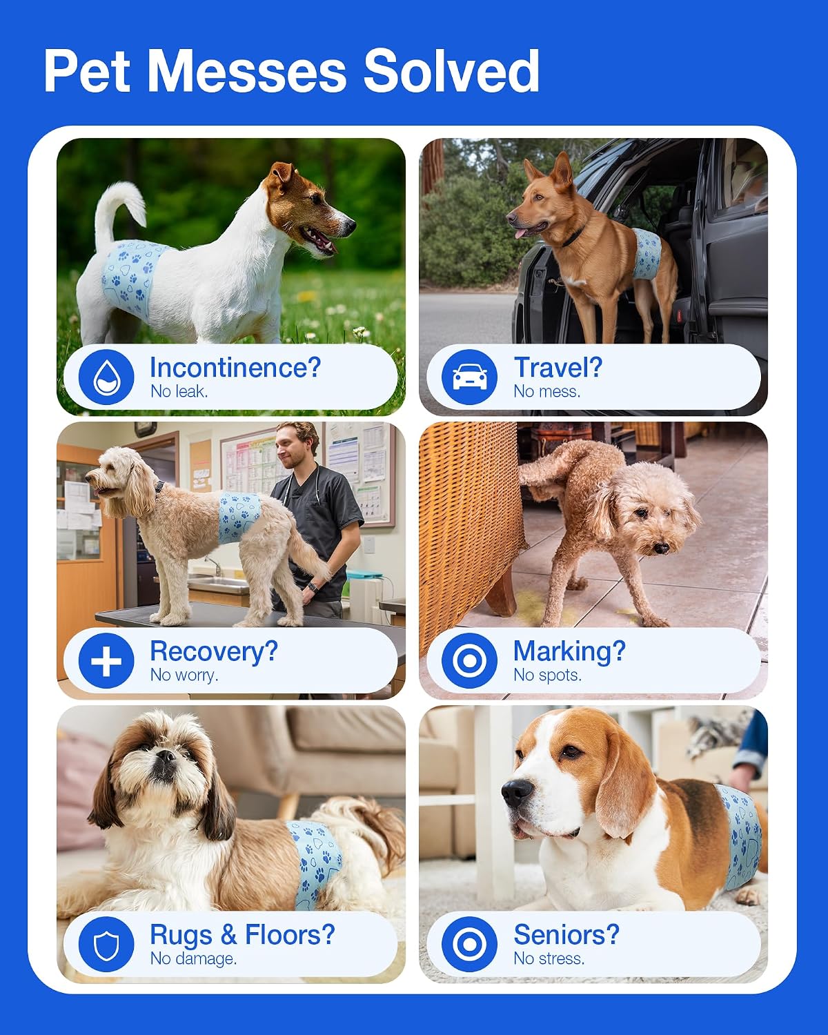Dog Diapers Male Disposable, Belly Bands for Male Dogs, S 26pcs – Essentials for Dogs - S-26 - image 3