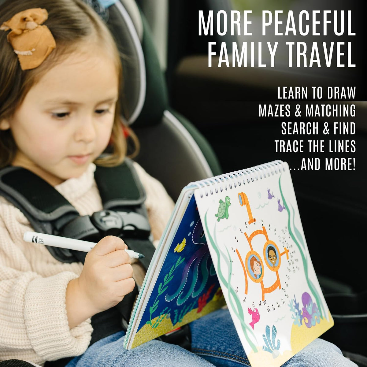 Totebook kids travel activity kit with tethered dry erase markers and ocean theme activity book - view 11