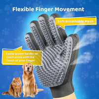 Pet Hair Removal Glove with 255 Silicone Tips for Dogs & Cats - Grey - image 4