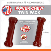 Nylabone Power Chew Basted Blast Dog Chew Toy - Bacon & Steak / Small (Pack of 2) - image 2