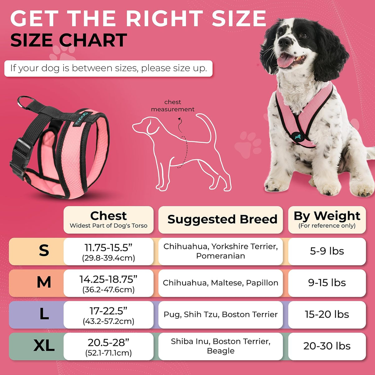 Gooby Comfort X Head-in Dog Harness, Choke-Free - X-Large Chest (20.5-28") / Pink - image 4