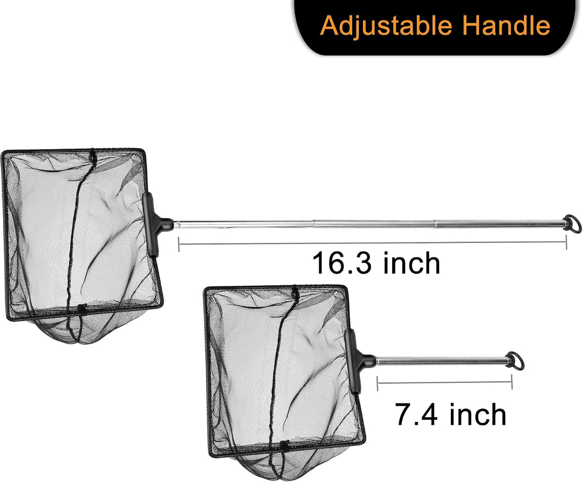 Aquarium Telescopic Fish Net with Extendable Handle Soft Mesh – Essentials for Fish - 6 inch - image 4