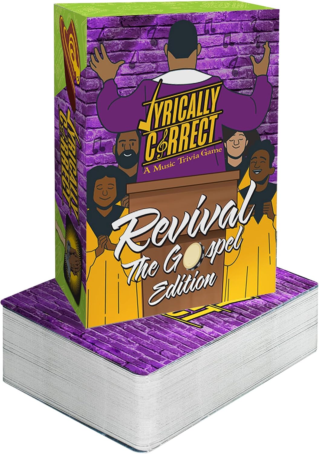 Lyrically Correct 90s and 2000s hip-hop and R&B music trivia card game box and cards - view 2