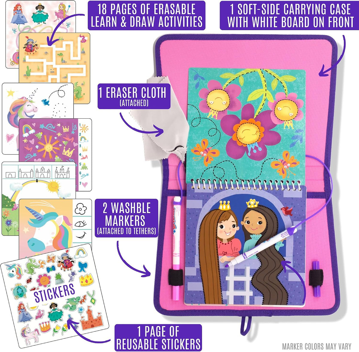 Totebook kids travel activity kit with tethered dry erase markers and ocean theme activity book - view 28