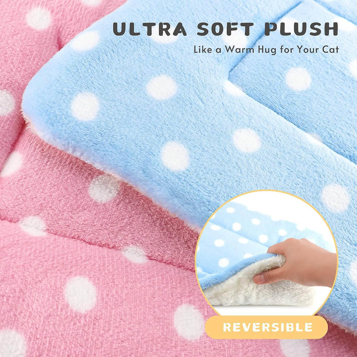 2 Pack Cat Blanket for Indoor Cats - Polka Dots / 18X13 in - image 3