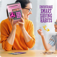 Piggy Bank for Kids, Electronic Money Saving Box w/Code - Pink & Silver - image 4