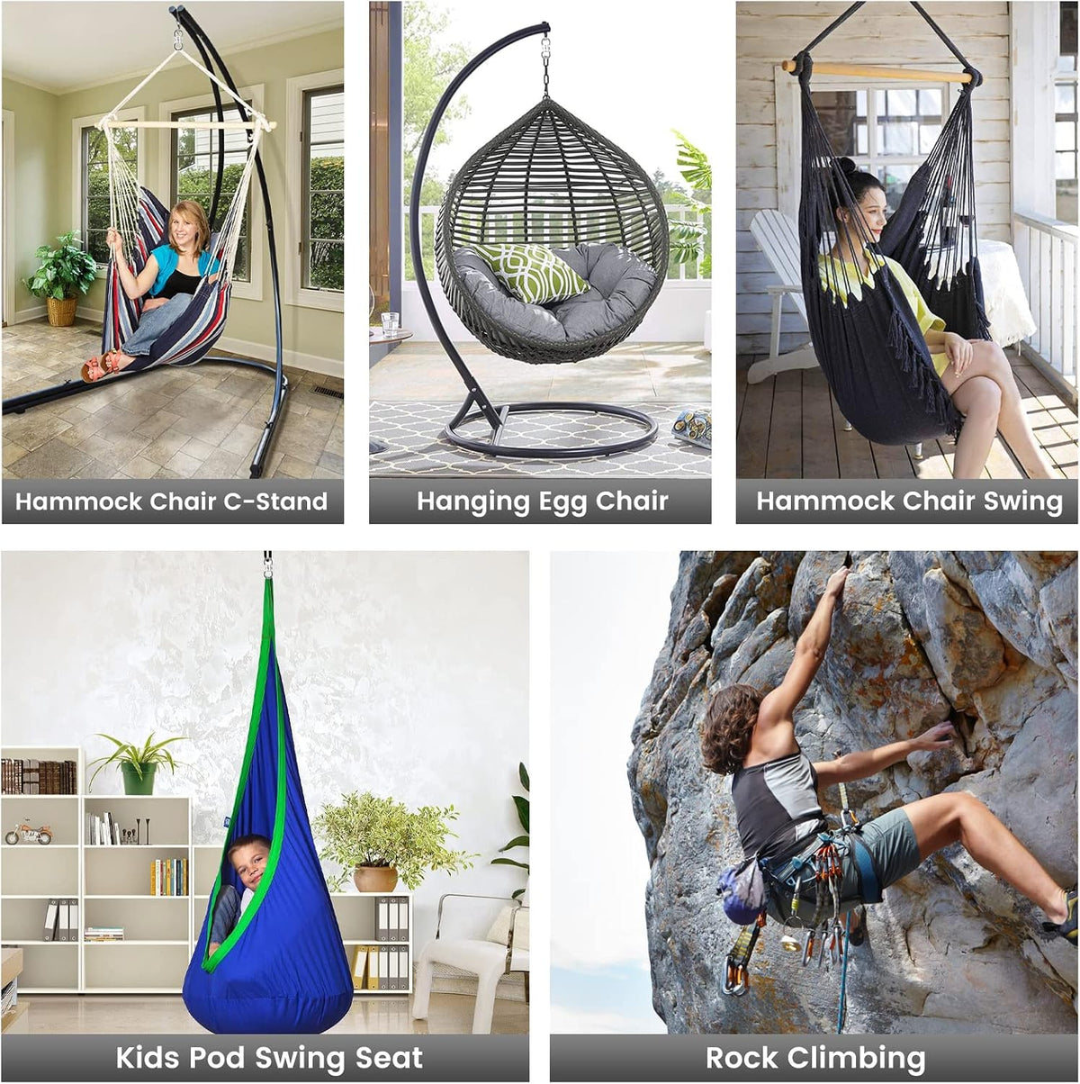 Black Swing Swivel, 30 KN Safest Rotational Device Hanging Accessory – Fun for Kids & Family - 35 KN / Silver - image 4