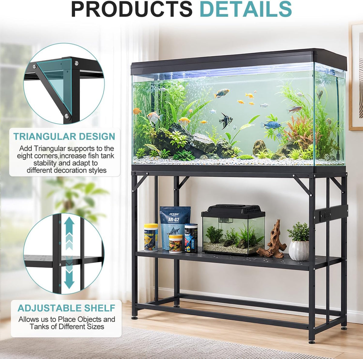 TOCRETOARE Fish Tank Stand 40 Gallon - 48.5"x19.8"x32.4" - image 3