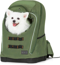 Petsfit Pet Dog Carrier Backpack with Upgraded Weight Reduction Design - 14.0"L x 9.5"W x 19.5"H / Green
