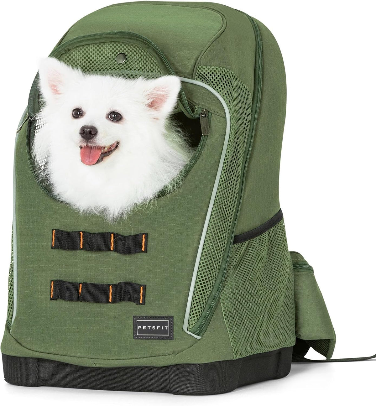 Petsfit Pet Dog Carrier Backpack with Upgraded Weight Reduction Design - 14.0"L x 9.5"W x 19.5"H / Green