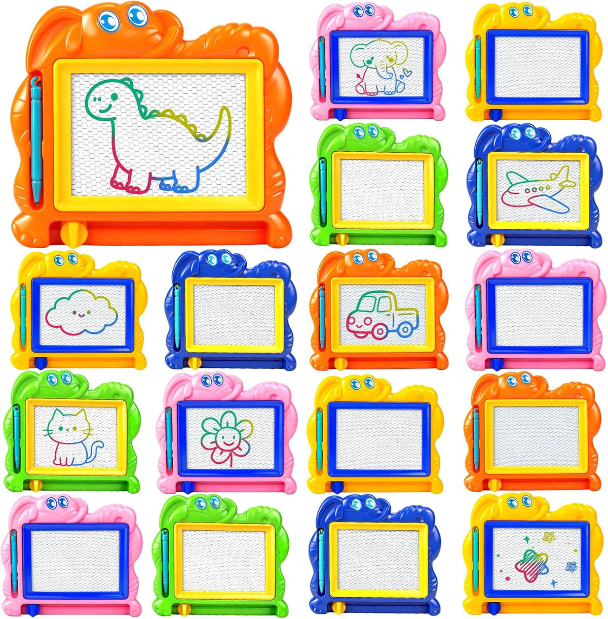 15 Pack Magnetic Drawing Board for Kids - Colorful Drawing boards / 15