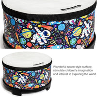 Kids Drum Set 8-Inch Wooden Drum Toys with an Adjustable Strap and 2 - 8-inch Floor Tom Drum - image 2