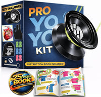 Kool Krafts responsive yoyo kit with aluminum yo-yo, glove, strings, bag and trick book