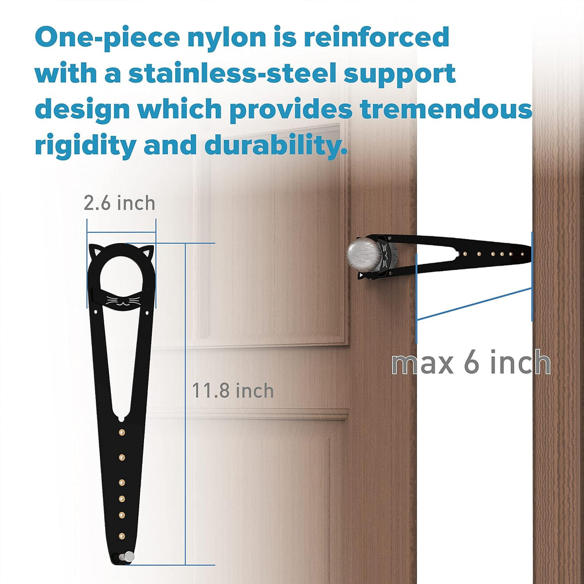 Neobay Cat Door Latch with Stabilizer - Black 1 Pack - image 2