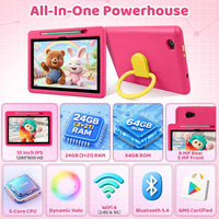 Android 16 Kids Tablet HD 10 Inch with Stylus & Case - Pink - image 3