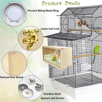 Parakeet Nesting Box Cockatiel Nesting Natural Pine Bird Nest Bird - S(9.1*5.7*5.7 inch) - image 4