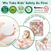 TRENDPLAY Star Ball Pit Balls for Toddlers 50 100 200 Count Star - Pearl Pink Brown / 100 - image 4