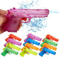 Playbees 12 pack of 6 inch clear water guns for kids in six colors - view 2