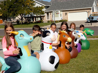 Hearthsong Hop N Go Inflatable Unicorn Riding Bouncy Hopping Toys - Cow / 4 Pack - image 3