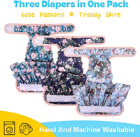NOYAL Female Dog Diapers, Washable Reusable Leak-Proof - Rose / Medium 13-18.9'' - image 4