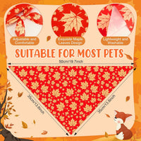 Preboun 100 Pcs Fall Paw Print Dog Bandanas Bulk - Fall / 19.7 x 13.8 x 13.8 Inch - image 3
