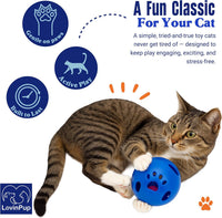 Large Cat Ball Toy with Bell, Blue - Blue - 1 Pack - image 4