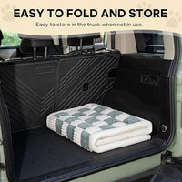 Backseat Pet Bed Mat, Non-Slip Plaid Dog Bed for Car Back Seat, Flannel Backseat Dog Bed, Fit for Backseat Extenders and Trucks SUVs (Bluegrey&White, 24.8x54 inch)