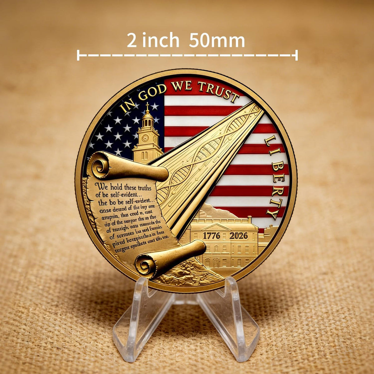 Lastikor 2 inch Marine Corps 250th anniversary coin in copper color - view 14