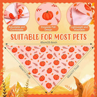 Weewooday 50 Pcs Fall Dog Bandanas Bulk for Dogs Soft Bibs Adjustable Triangle pet Bandana for Small Medium Large Costume(Leaves Pattern, 25.6 x 17.7 x 17.7 Inch)