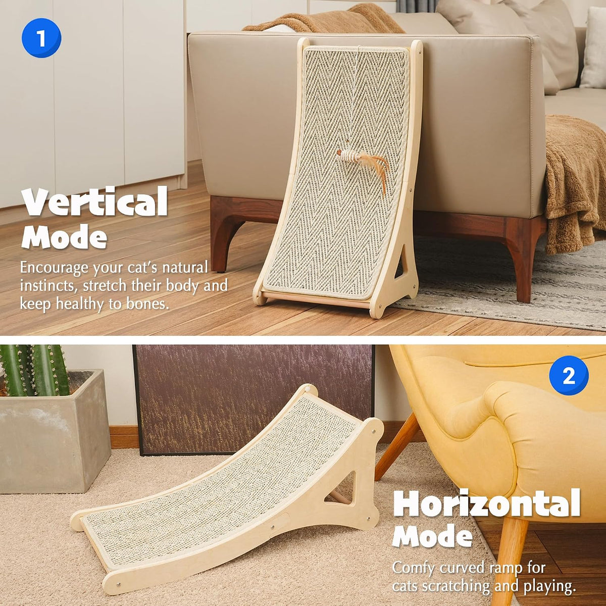 PETKARAY Couch Corner Cat Scratcher - Chevron / Curved - image 2