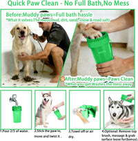 Dog Paw Cleaner Cup with Detachable Top Brush for Large & XL Dogs – Essentials for Dogs - Large(3Towels&Brush) / Green - image 3