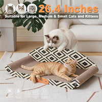 27" Cat Scratcher Bed & Sofa, Large Cardboard Cat Scratch Couch – Essentials for Cats - 26.4" 2-Pack Cardboard Cat Scratching Sofa - image 2