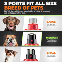 Dog Nail Grinder with 2 LED Lights Powerful 2 Speeds Super Quiet Dog Nail Trimmers with 3 Grinding Wheels Rechargeable Pet Dog Nail Clippers for Large Medium Puppy Dogs Dog Nail File Cat Nail Clipper