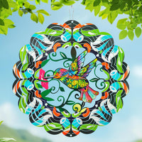 Rooster Metal Wind Spinners - Hummingbird / 12 Inch