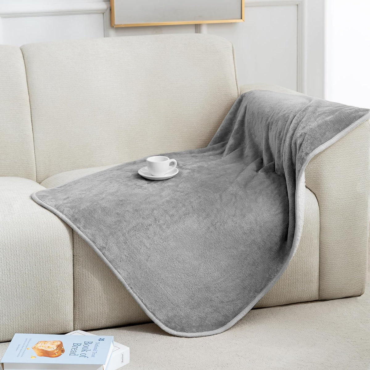 Waterproof Blanket for Bed Couch, Sherpa Fleece Throw, 50x60 – Essentials for Dogs - 30x40 inches / Grey
