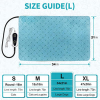 Cat Heating Pad with Smart Temperature and Timer Adjustable – Essentials for Cats - Blue 34*21'' - image 3