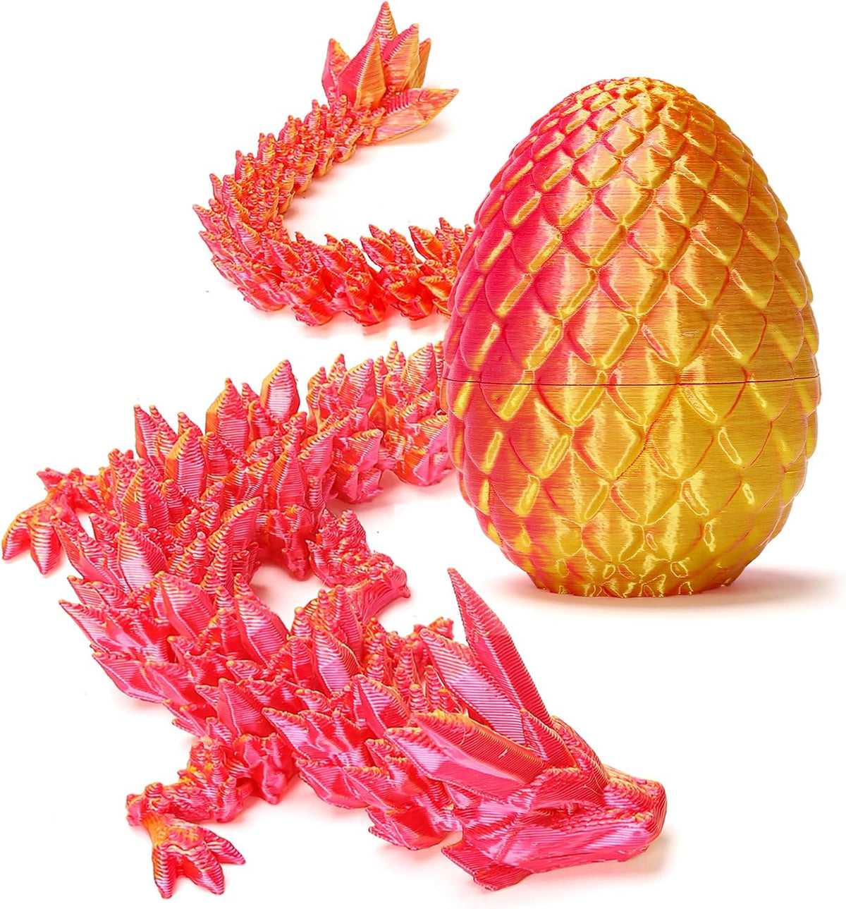 Zobetro 3D Printed Dragon Easter Basket Stuffers Surprise Egg - Red