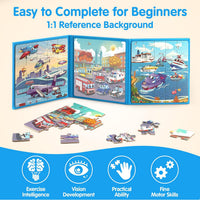 SYNARRY magnetic dinosaur puzzle book with three colorful dinosaur scenes - view 17