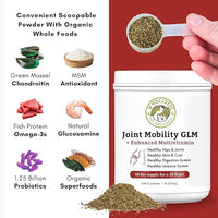 Wholistic Pet Organics Joint Mobility GLM - 1 Lb - Glucosamine for Dogs Chondroitin Supplement Green Lipped Mussels - Joint Supplement for Dogs - Arthritis Pain Reliever for Large & Small Breeds