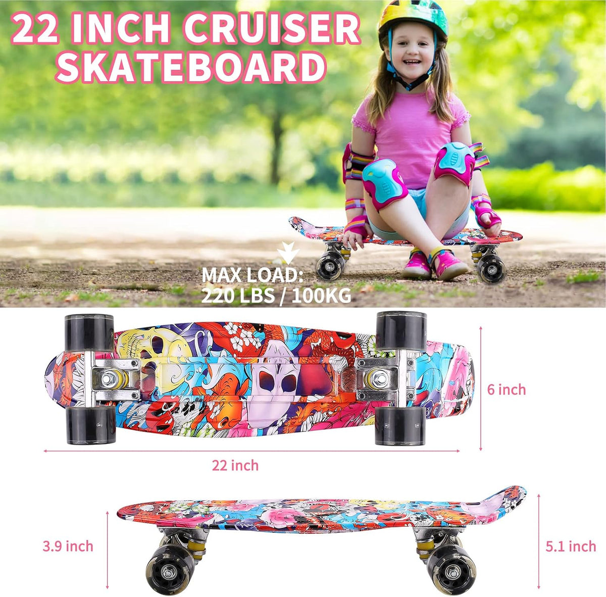 Skateboards, 22" Complete Skateboard - Butterfly - image 4