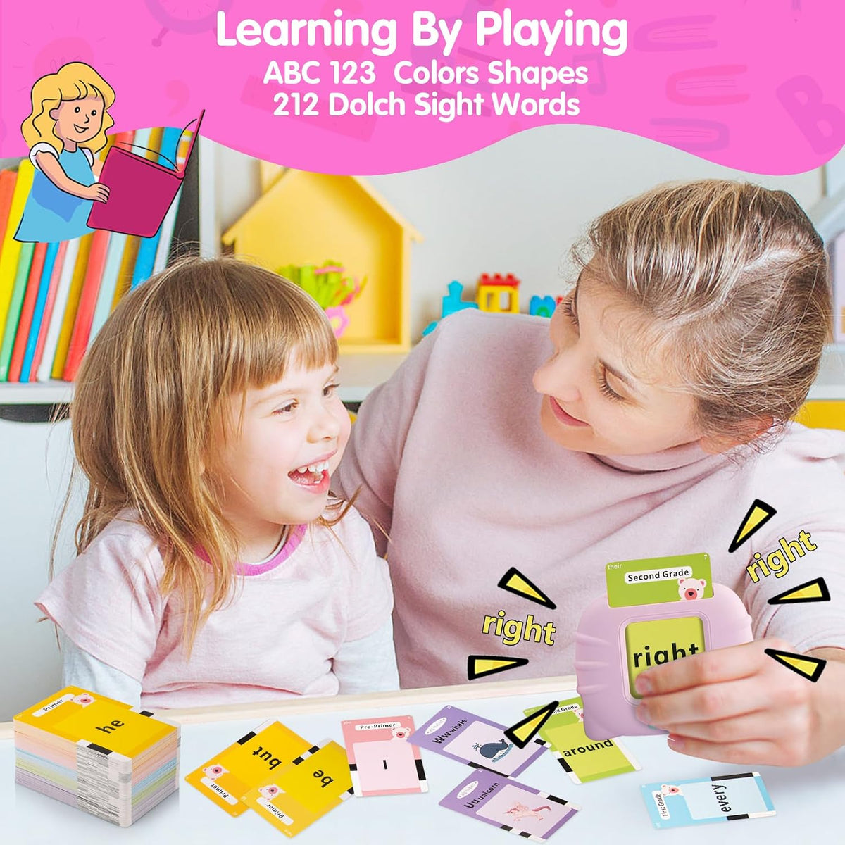 QuTZ Phonics Learning Toy for Preschool Kids - Pink / Basic 272 Sight Words - image 4