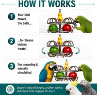 Bird Toys for Large Birds Stainless Steel Bird Toy with Traveling - Impossi-Ball - image 4