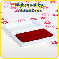 READY 2 LEARN strawberry scented stamp pad for kids with red ink in a plastic flip case - view 5
