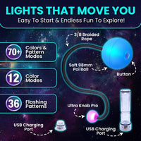 UltraPoi OrbPoi LED poi balls set with silicone knob handles, leashes and storage bag - view 7