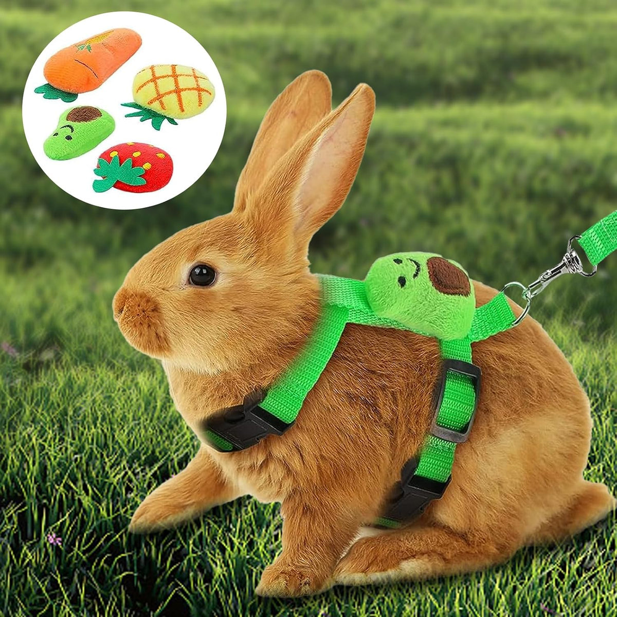 4 Sets Adjustable Bunny Rabbit Harness and Leash Set Small Pet Cute - image 3