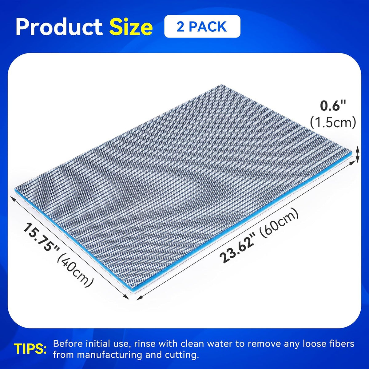 8-Layer Fast-Acting Aquarium Filter Pad - 23.62"x15.75"x0.6" (2 Pack) - image 2